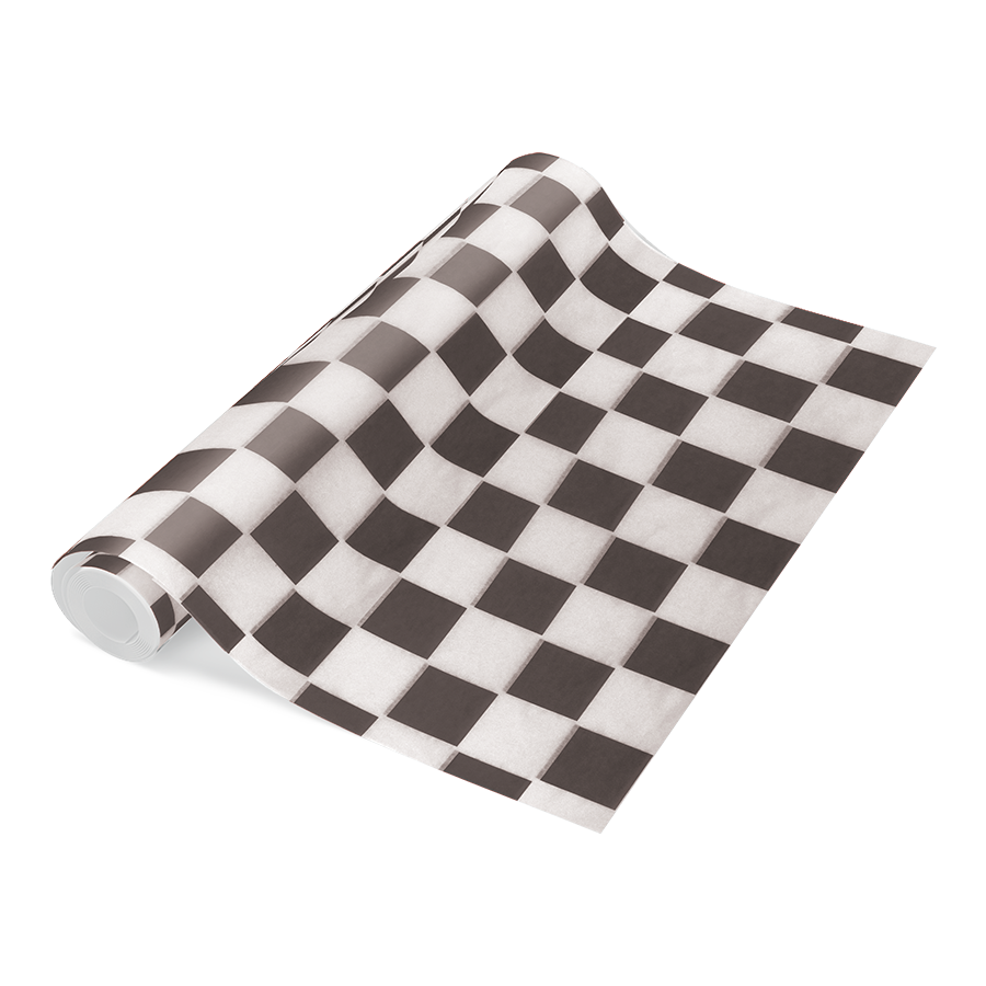 Papier biały PE arkusze 400x300 Szachownica czarna